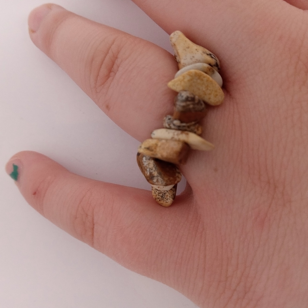 5/$25 Picture jasper stone chip ring size 7